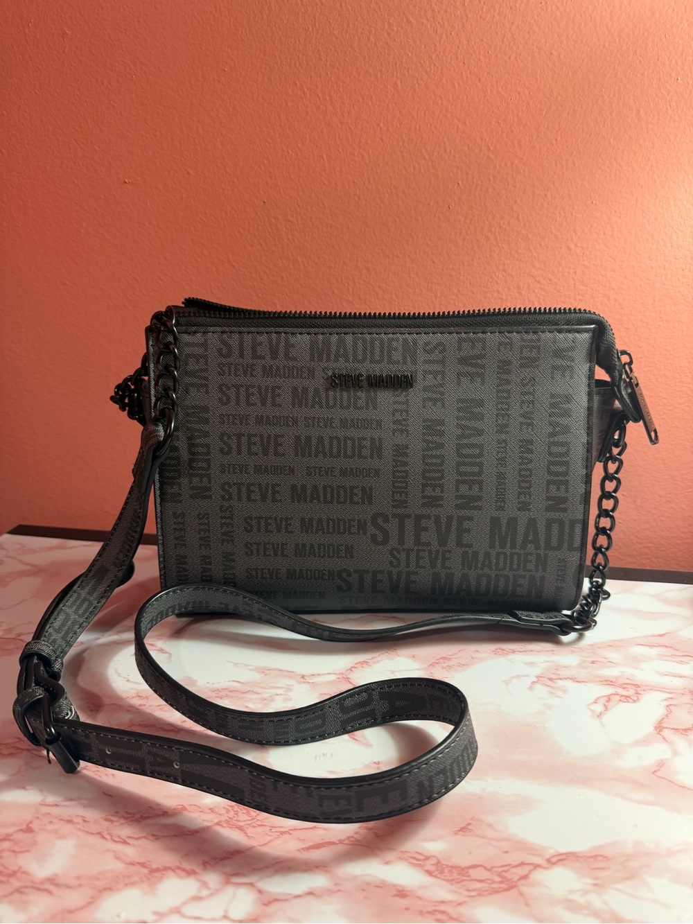 Steve Madden Gray Logo Crossbody Bag